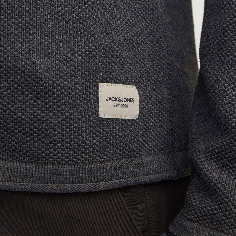 Pull jwhhill knit dark grey melange 12243968 4573 Homme JACK & JONES