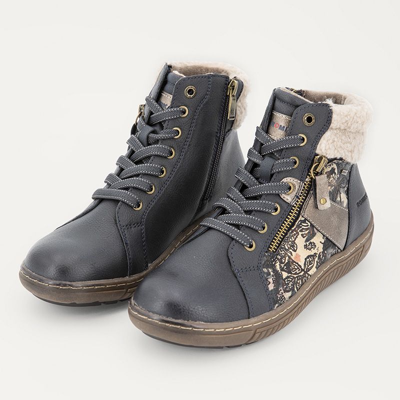 Basket montante fourree navy 84r002201100 t36/41 Femme ROMIKA