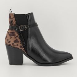 Bottine noir taupe leopard c02t216nrtal01j t36/41 Femme LES PETITES BOMBES