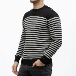 Pull marinière avec bouton à rayures Homme BILL TORNADE