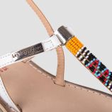 Sandales en cuir détails perles multicolores femme ODELIA LES TROPEZIENNES marque pas cher prix dégriffés destockage