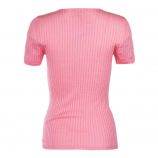 Tee shirt manches courtes côtelé rose femme COURREGES marque pas cher prix dégriffés destockage