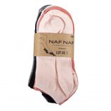 Pack de 7 paires de chaussettes courtes femme NAF NAF marque pas cher prix dégriffés destockage