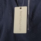 Robe bleue marine en coton brodé femme BEST MOUNTAIN marque pas cher prix dégriffés destockage