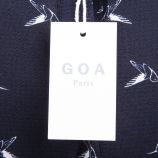 Blouse bleue marine motifs oiseaux femme GOA marque pas cher prix dégriffés destockage