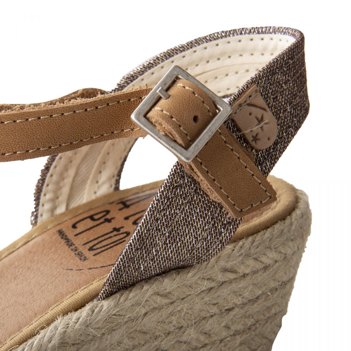 sandales compensees marron femme