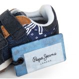 Baskets bleu jean à scratchs bébés PEPE JEANS marque pas cher prix dégriffés destockage
