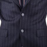 Veste de costume bleue foncé rayée avec coudières homme TOMMY HILFIGER marque pas cher prix dégriffés destockage