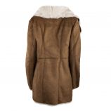 Manteau camel en suedine fausse fourrure femme Best Mountain marque pas cher prix dégriffés destockage