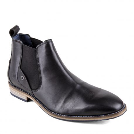 bottines noires en cuir