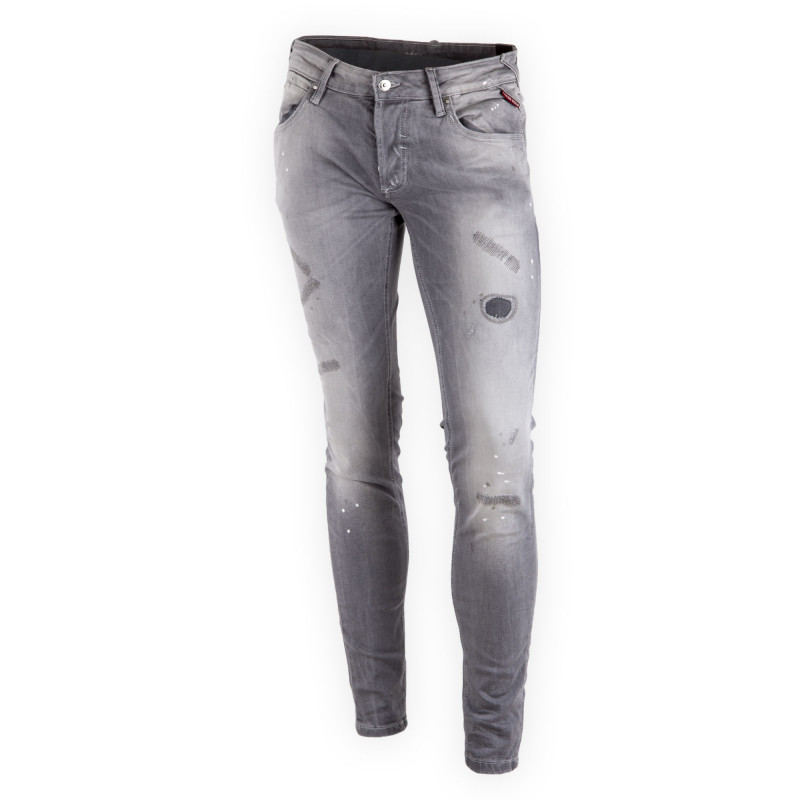 Jeans skinny gris déchiré homme AAKON MOEW marque pas cher prix dégriffés destockage